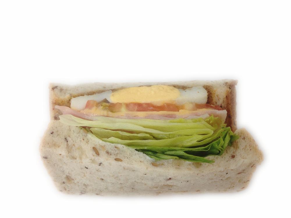 サンドイッチ おもしろ クッション おしゃれ サンドウィッチ ハム トマト レタス キャベツ ベーコン 45×45cm カバー リネン 白 シンプル